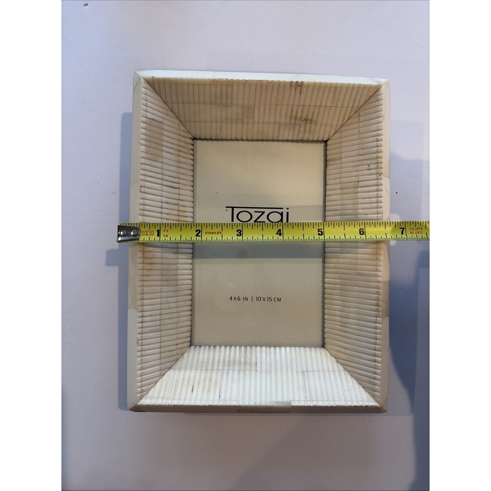 Tozai Home Picture Frame 4 x 6 in Photo Faux Ivory Bone Inlay Neutral - Picture 9 of 12
